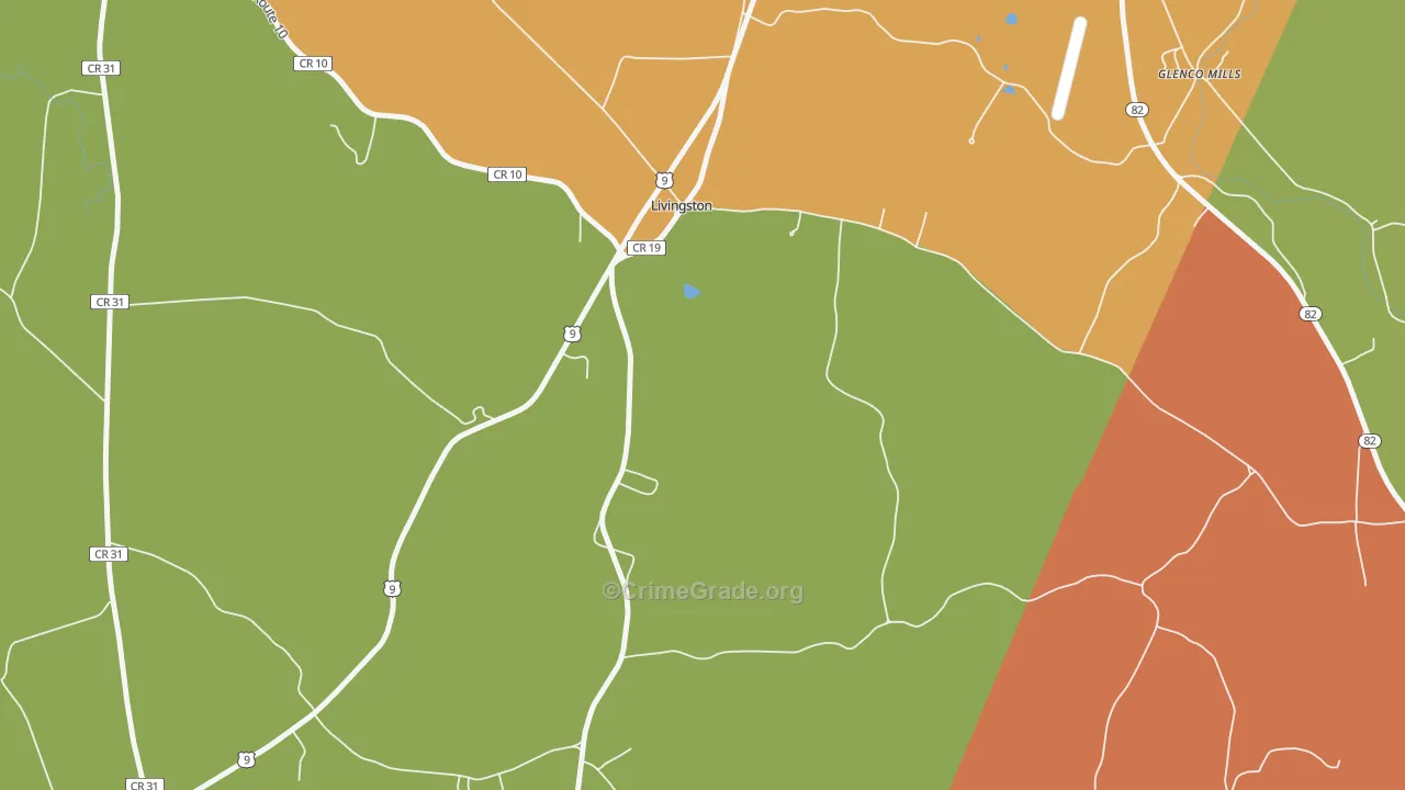 Livingston, NY Map of Arson Rates