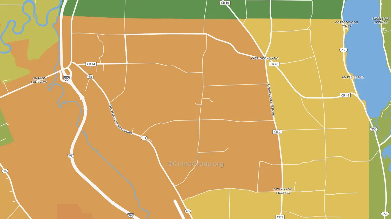 Livonia Center, NY Map of Arson Rates