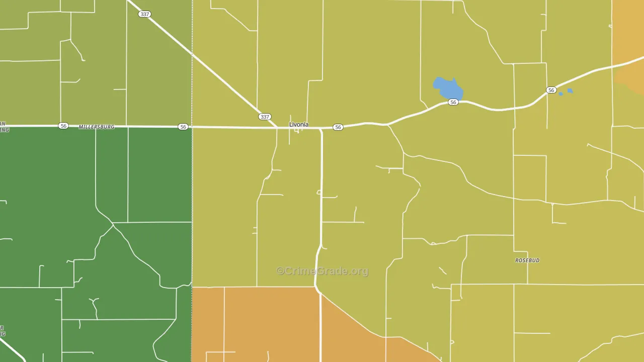 Livonia, IN Map of Arson Rates