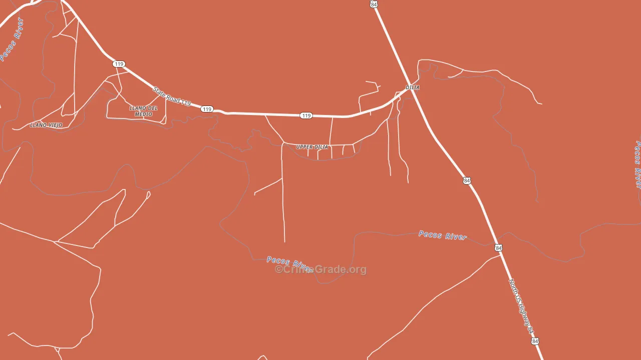 Llano Del Medio, NM Map of Arson Rates