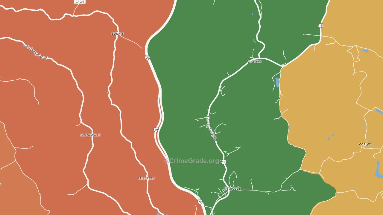Lloydsville, WV Map of Arson Rates