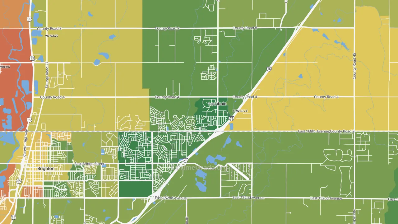 Lochbuie, CO Map of Arson Rates