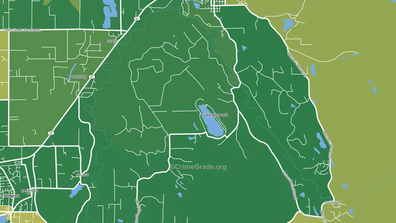 Lochsloy, WA Map of Arson Rates