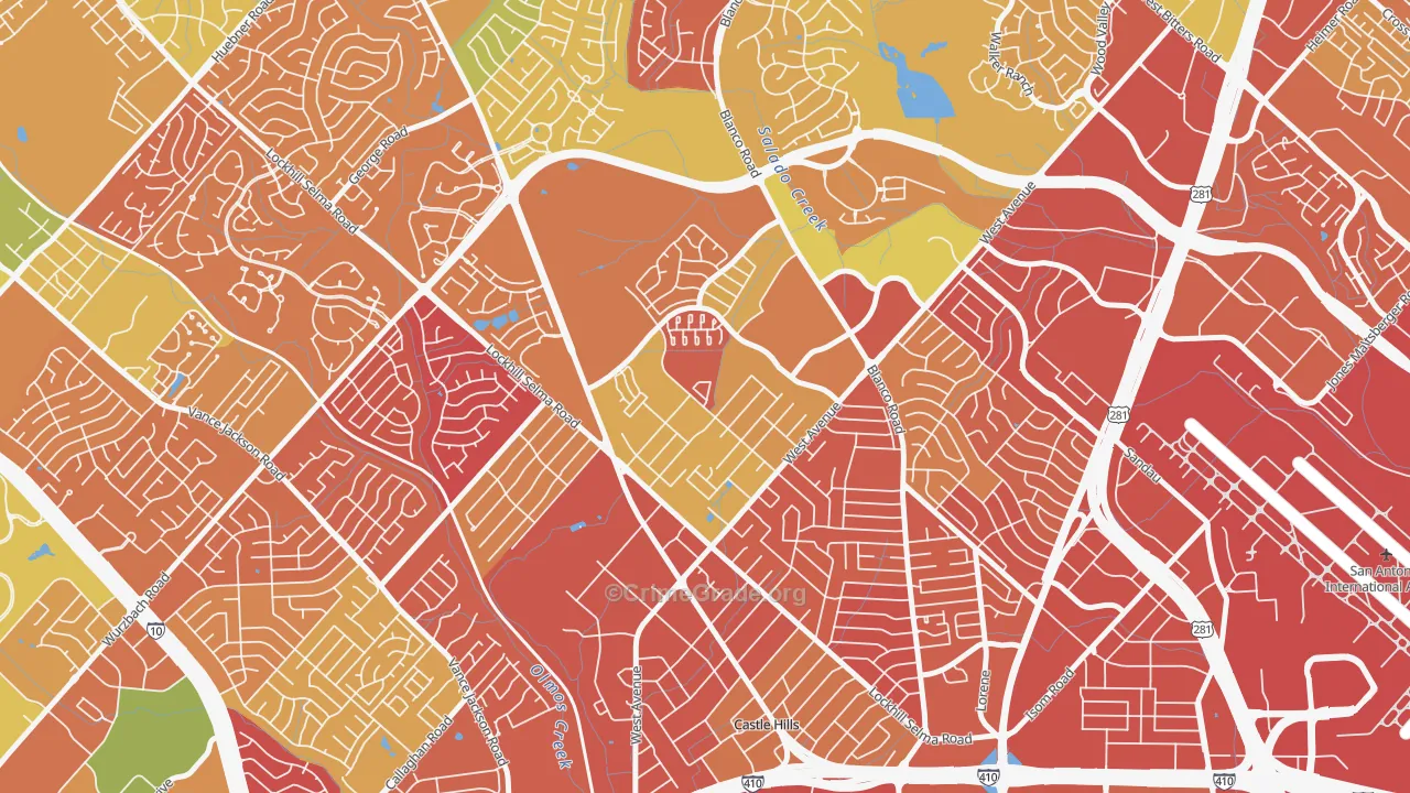 Lockhill Estates, San Antonio, TX Map of Arson Rates