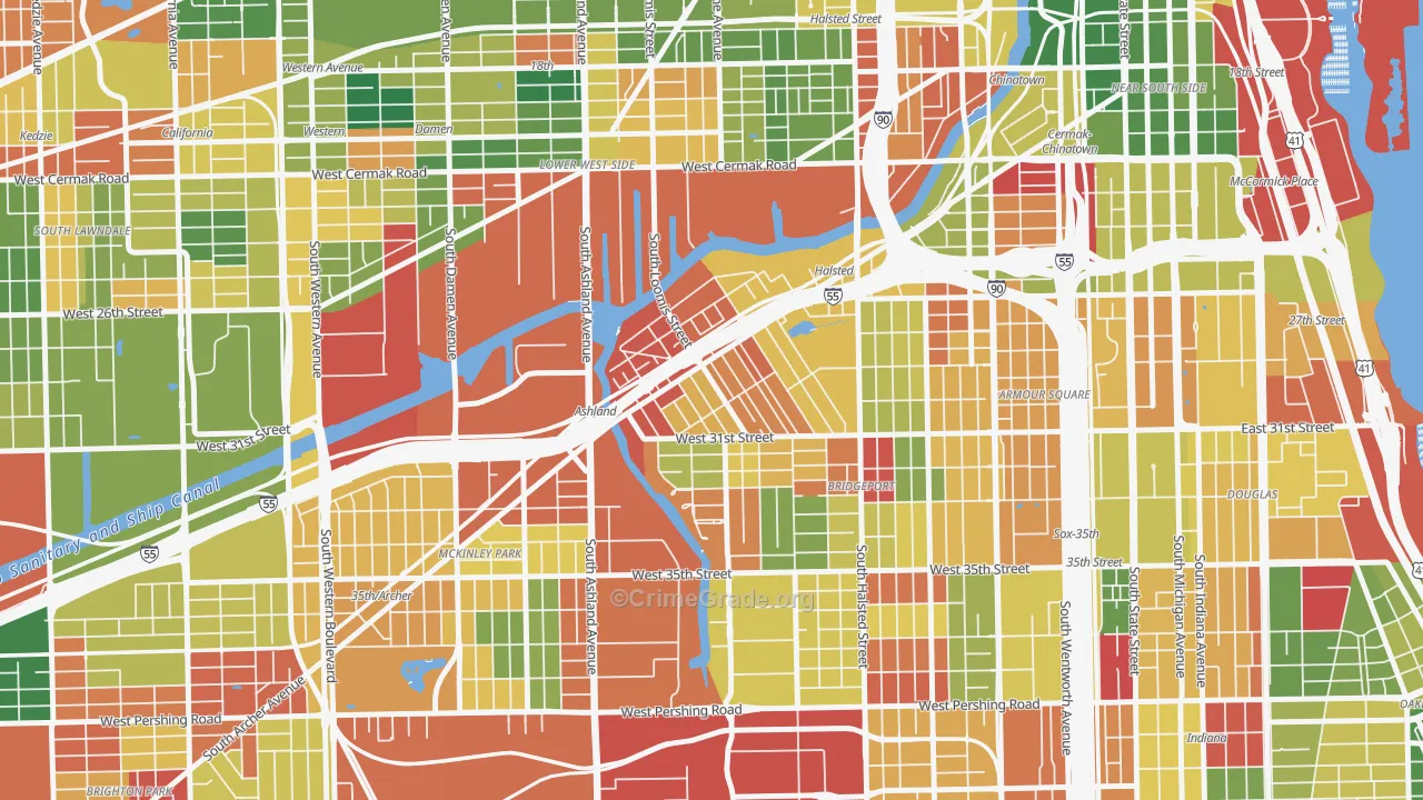 Locks, Chicago, IL Map of Arson Rates