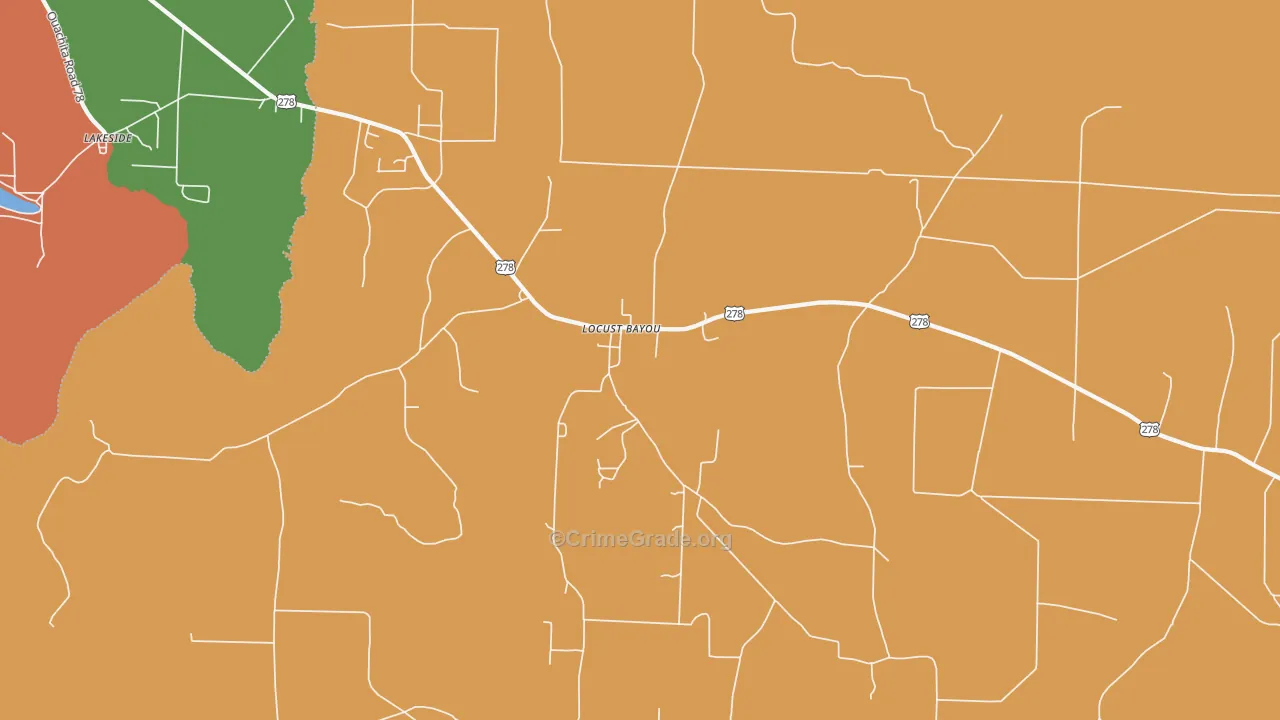 Locust Bayou, AR Map of Arson Rates