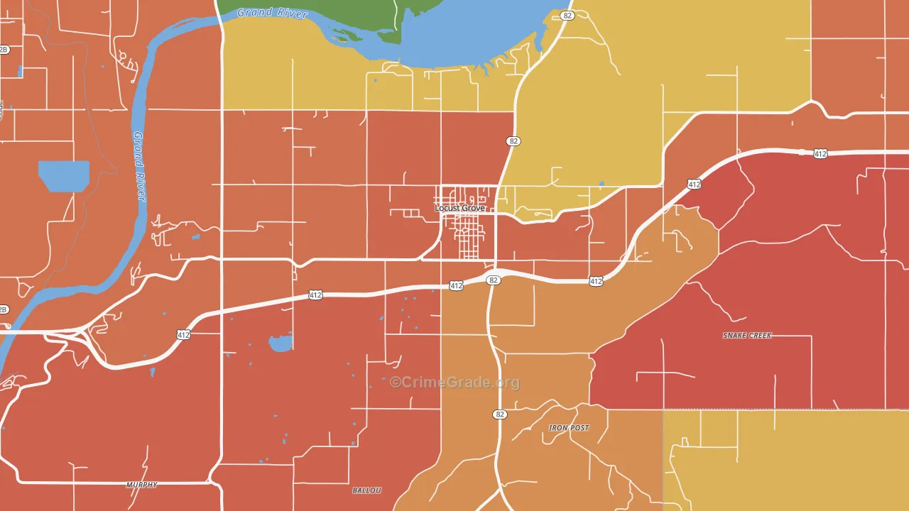 Locust Grove, OK Map of Arson Rates