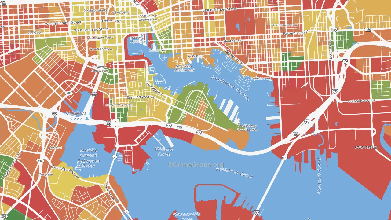 Locust Point, Baltimore, MD Map of Arson Rates