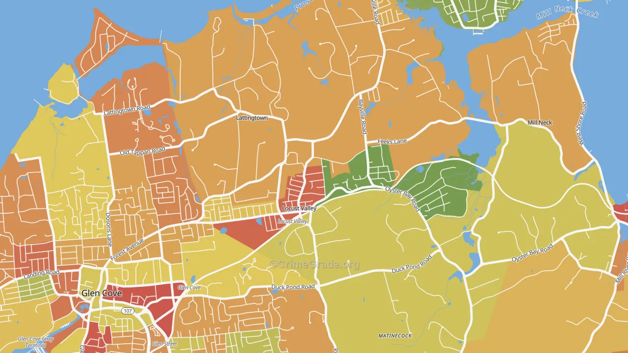 Locust Valley, NY Map of Arson Rates