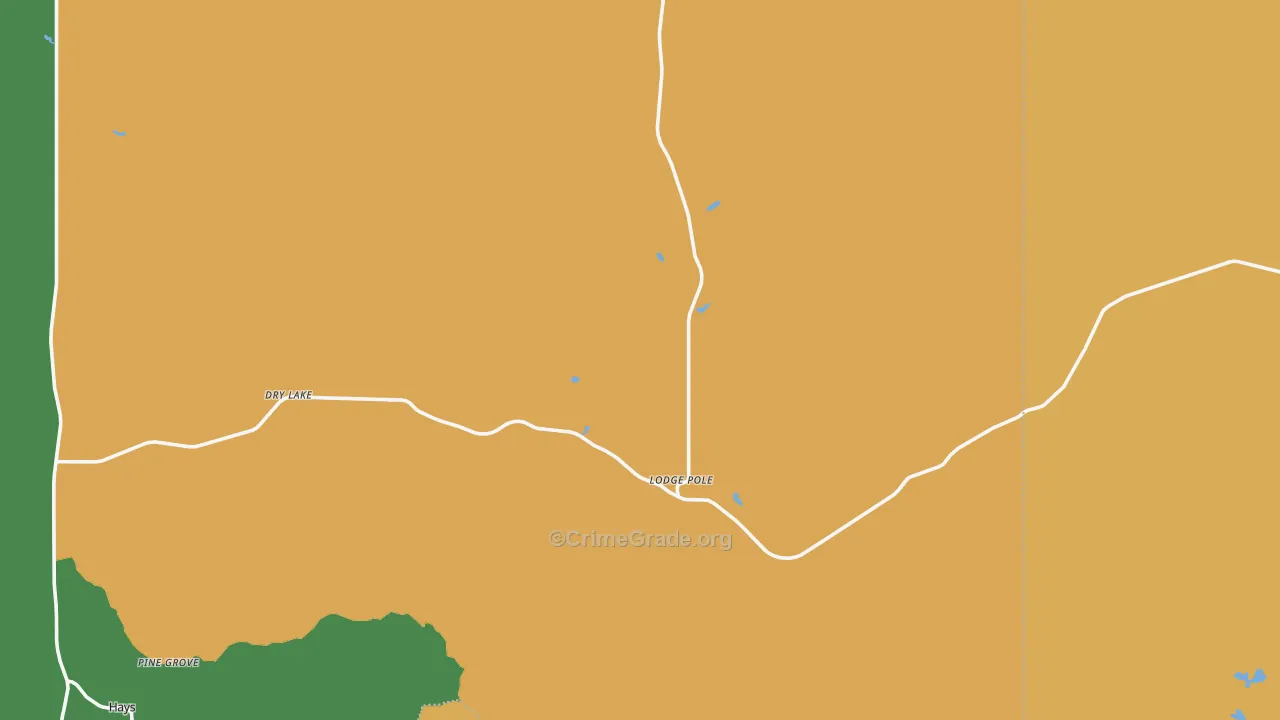 Lodge Pole, MT Map of Arson Rates