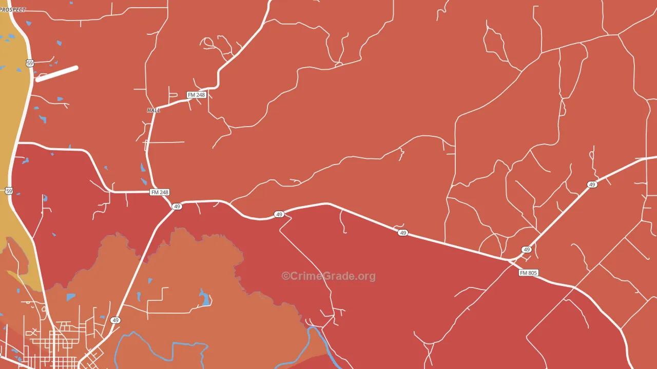 Lodi, TX Map of Arson Rates