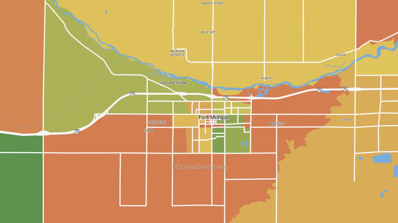 Log Lane Village, CO Map of Arson Rates