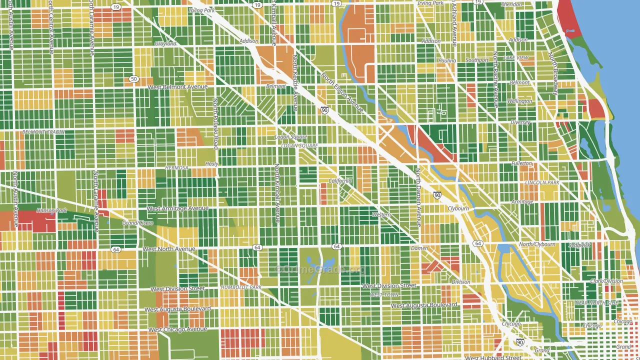 Logan Square, Chicago, IL Map of Arson Rates