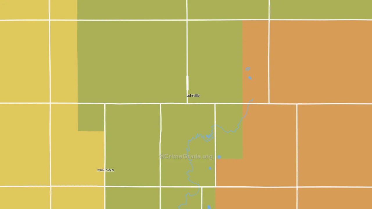 Lohrville, IA Map of Arson Rates