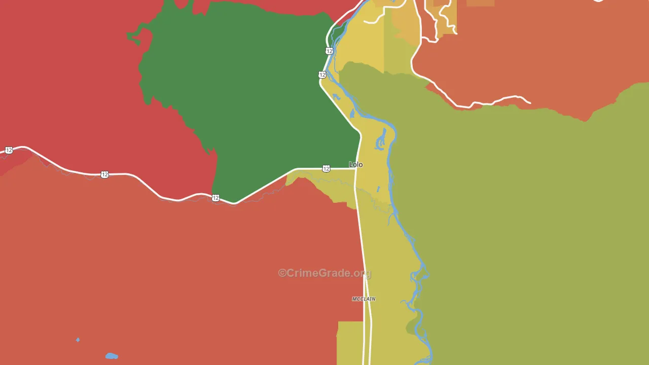 Lolo, MT Map of Arson Rates