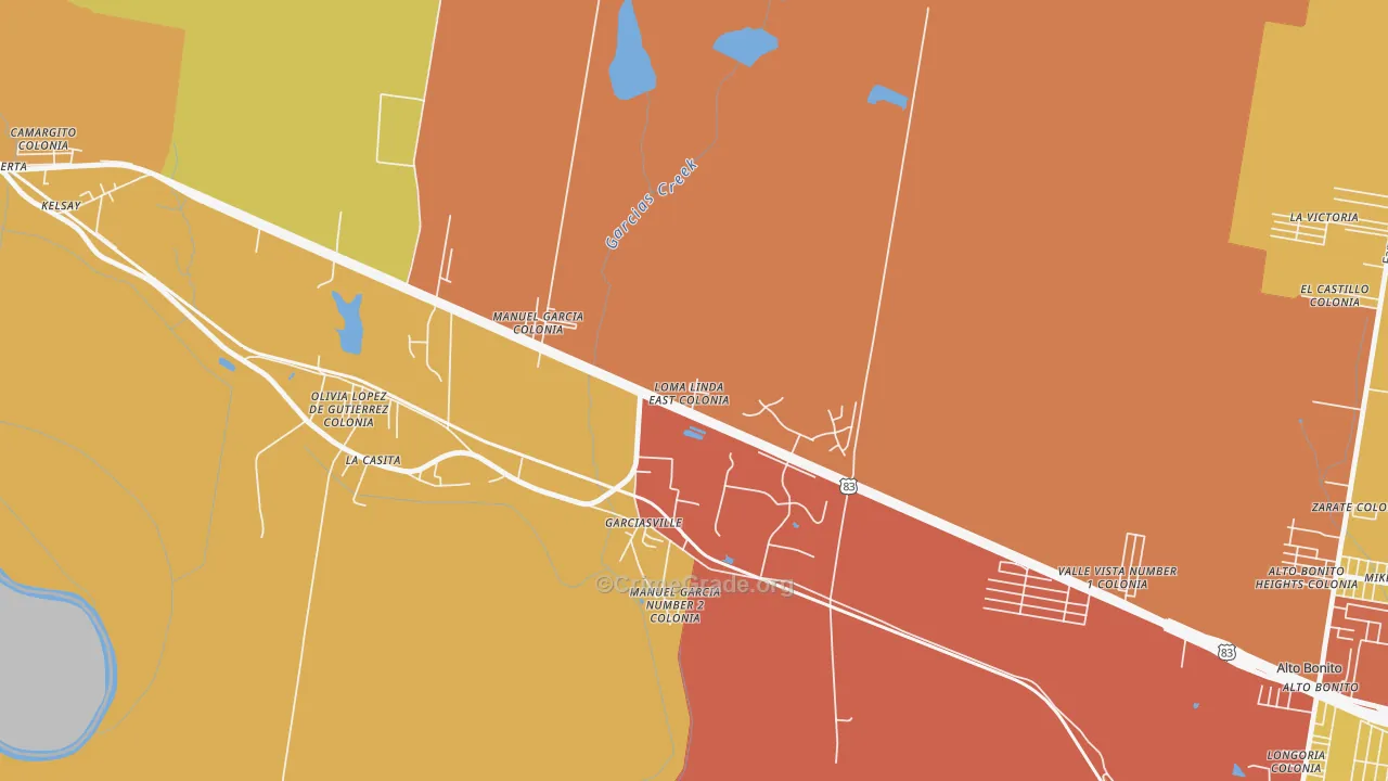 Loma Linda East, TX Map of Arson Rates