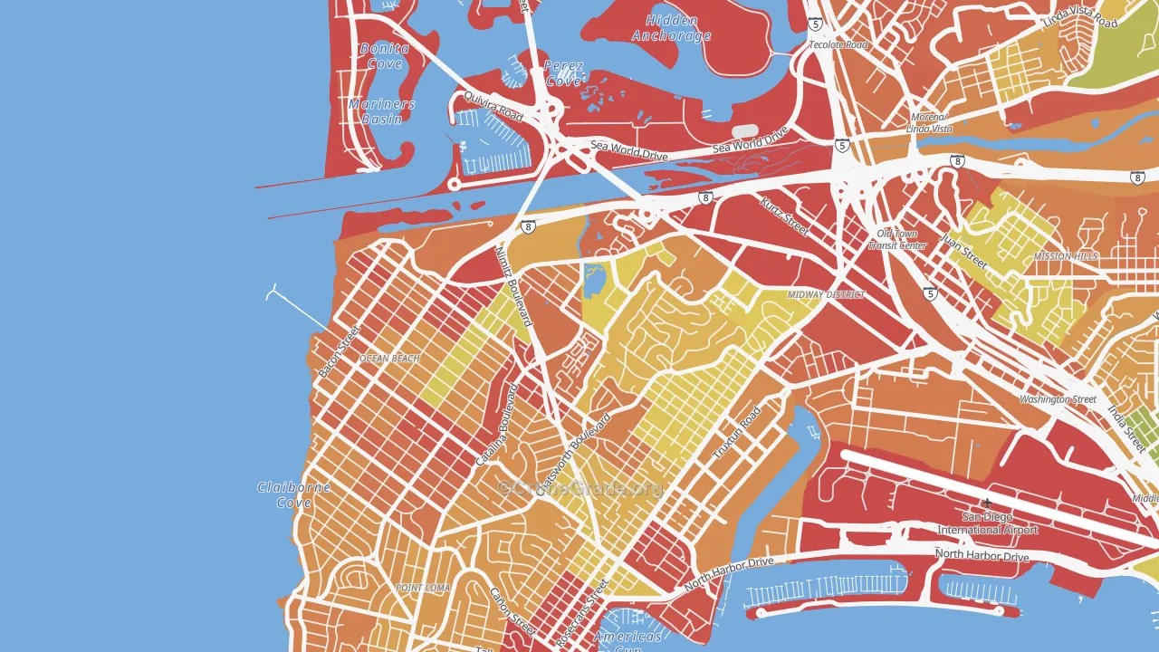 Loma Portal, San Diego, CA Map of Arson Rates