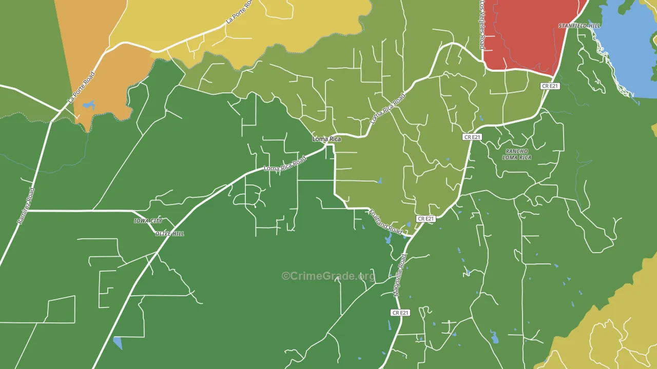 Loma Rica, CA Map of Arson Rates