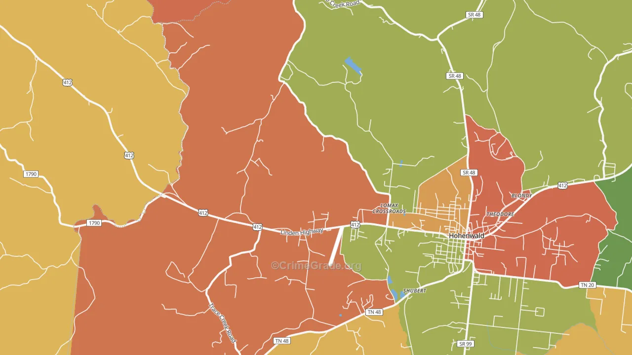Lomax Crossroads, TN Map of Arson Rates