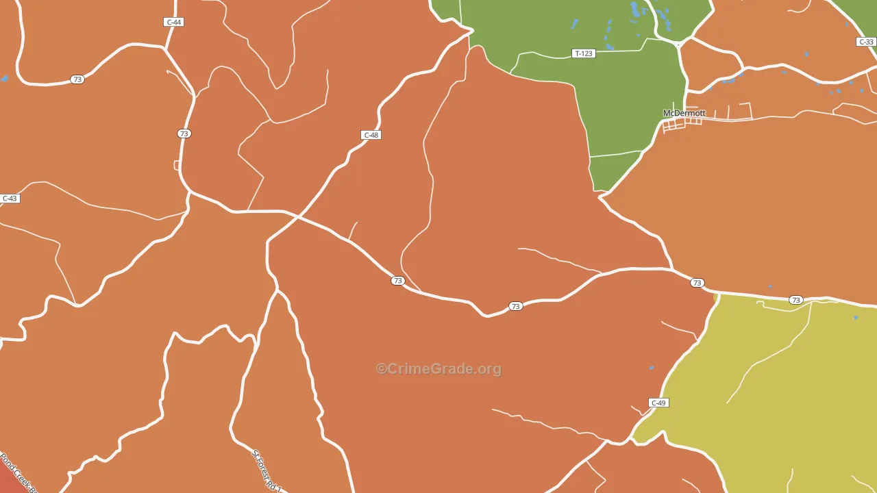 Lombardsville, OH Map of Arson Rates