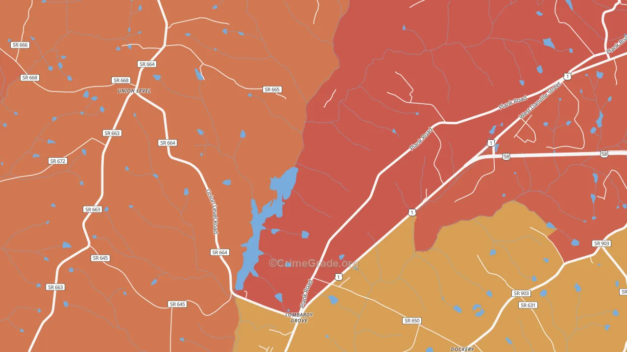 Lombardy Grove, VA Map of Arson Rates