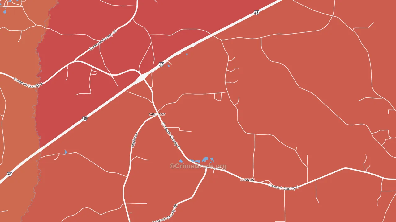 London, AL Map of Arson Rates