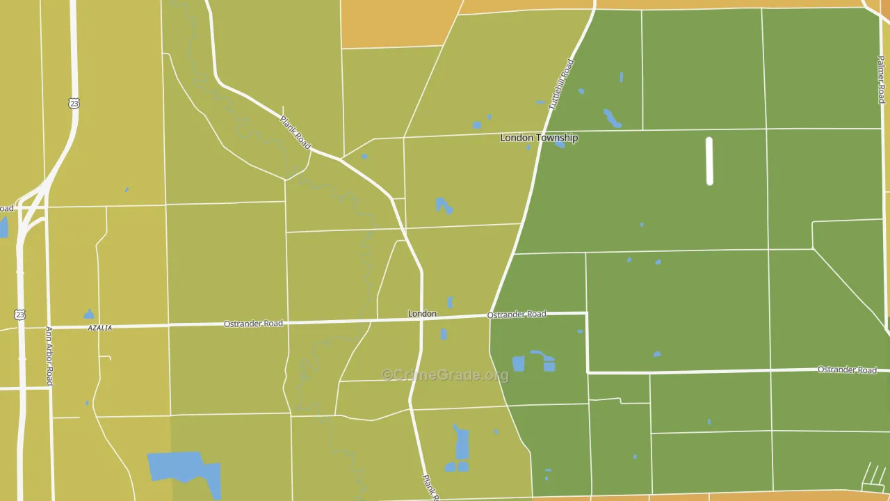 London, MI Map of Arson Rates
