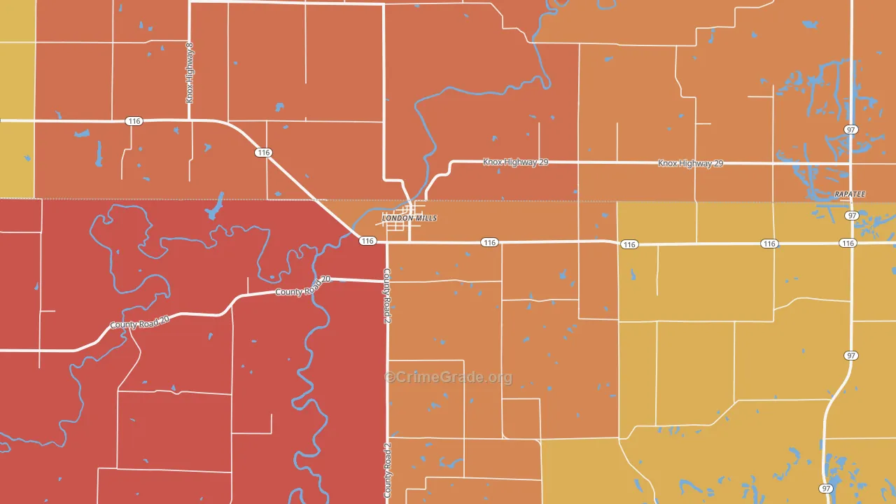 London Mills, IL Map of Arson Rates