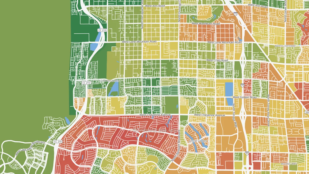 Lone Mountain, Las Vegas, NV Map of Arson Rates