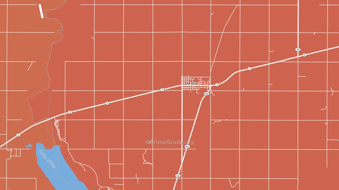 Lone Wolf, OK Map of Arson Rates