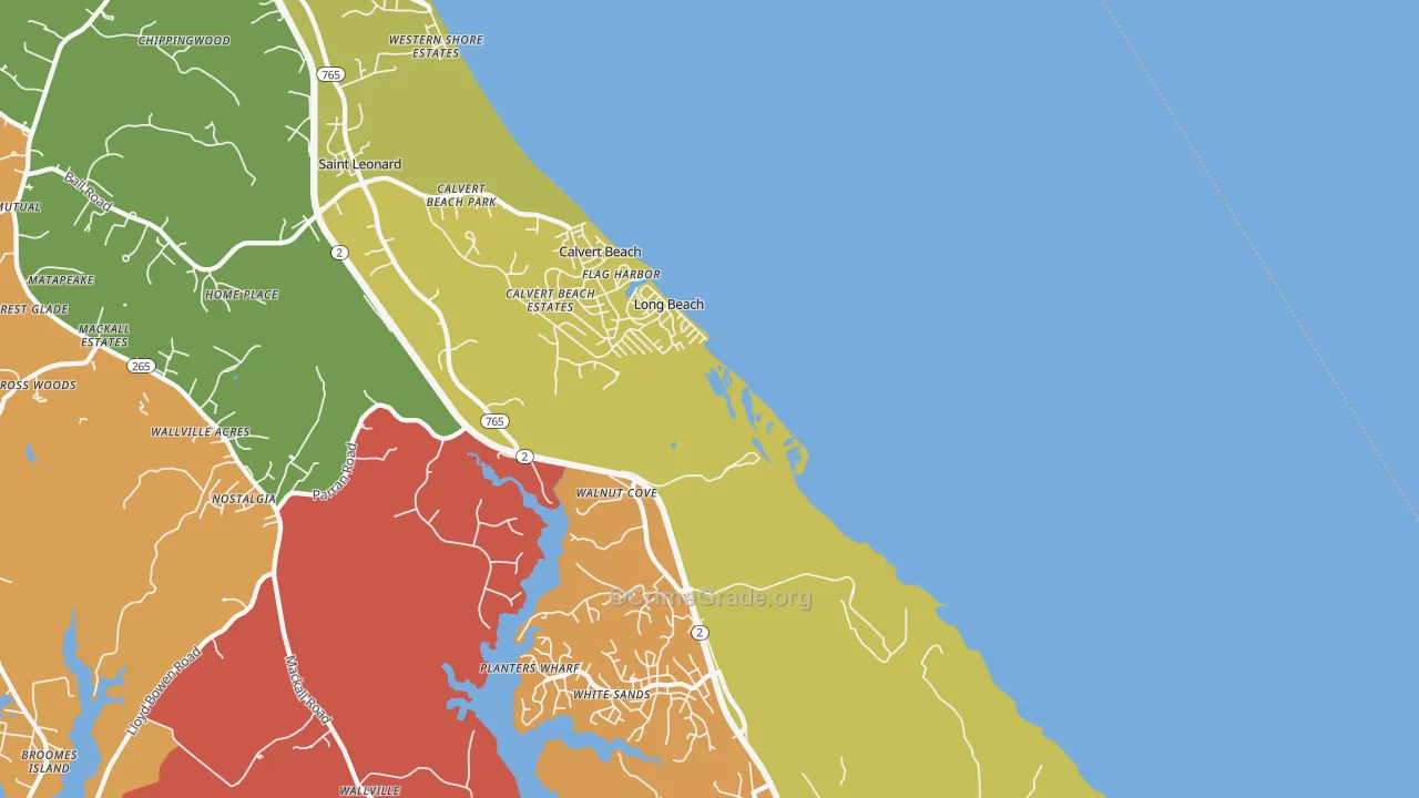 Long Beach, MD Map of Arson Rates