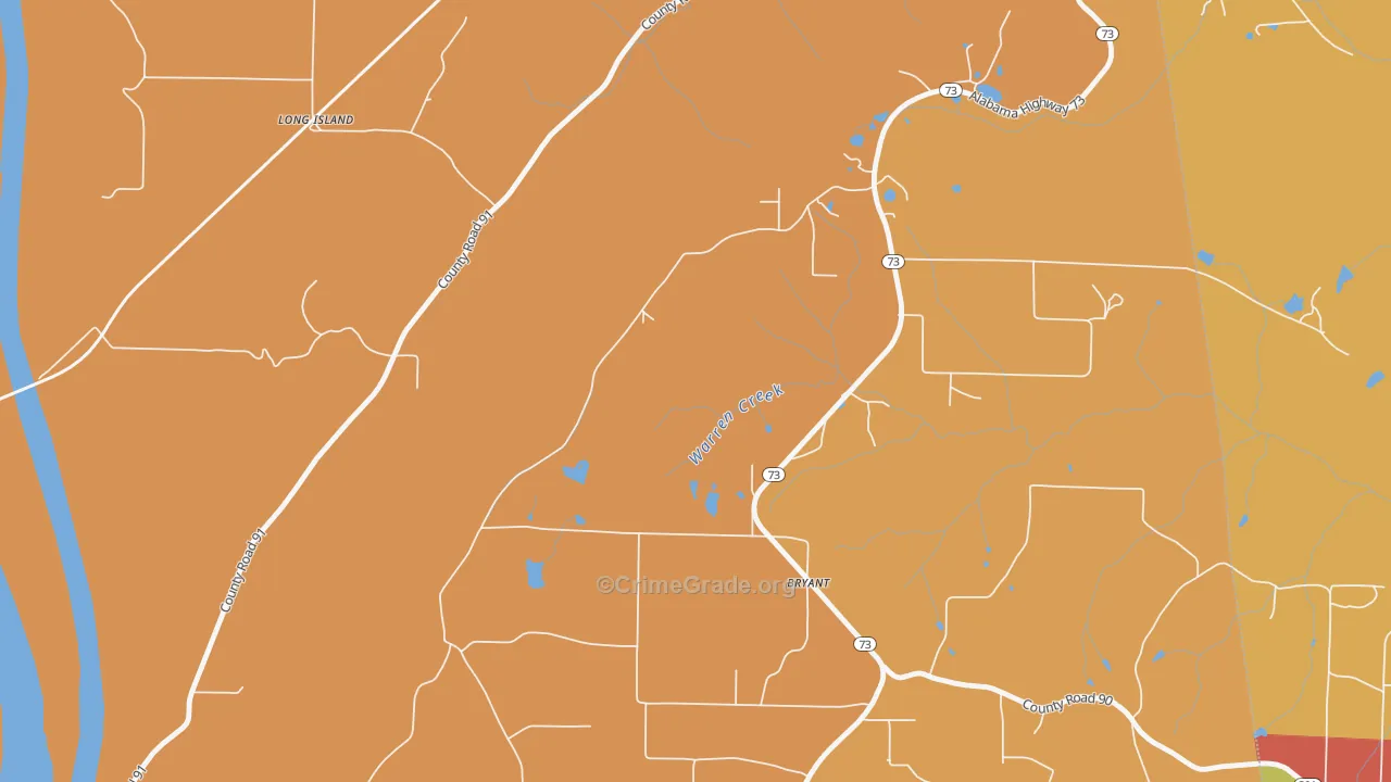 Long Island, AL Map of Arson Rates