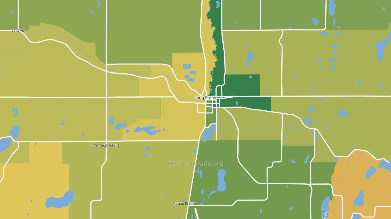Long Prairie, MN Map of Arson Rates