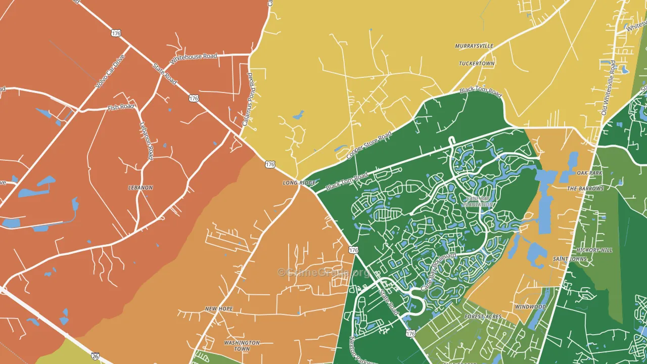 Long Ridge, SC Map of Arson Rates
