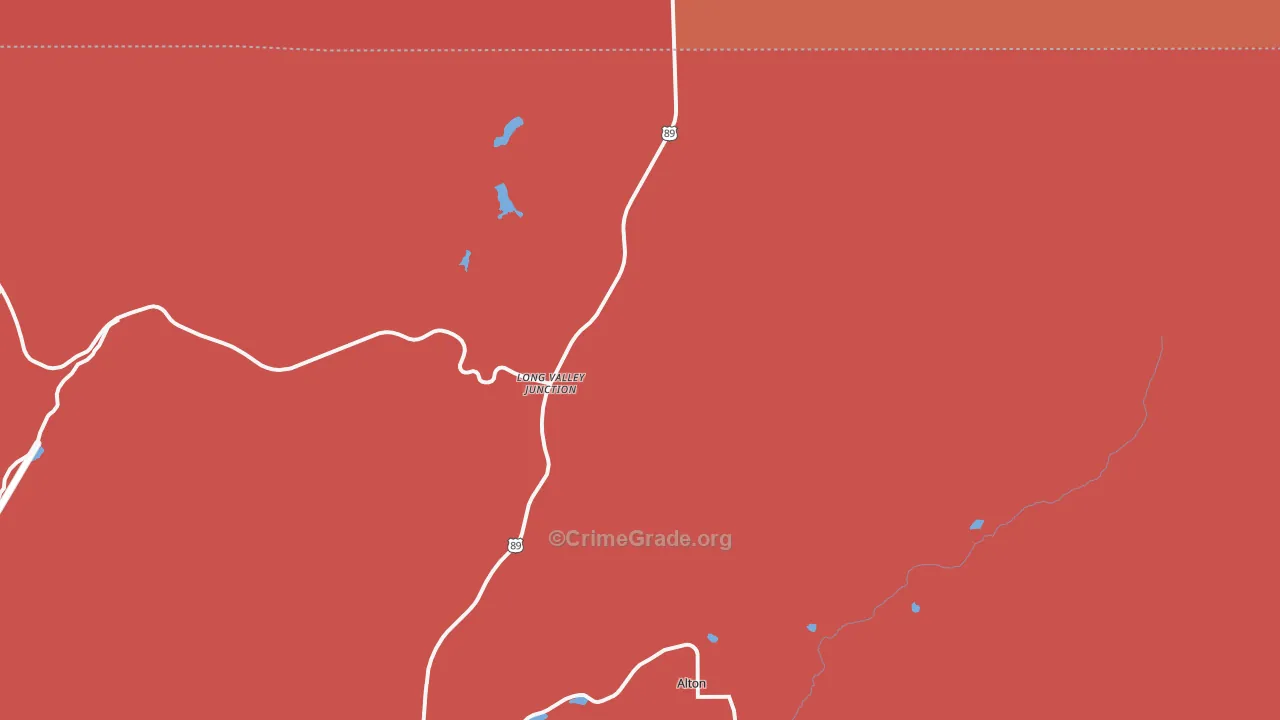 Long Valley Junction, UT Map of Arson Rates