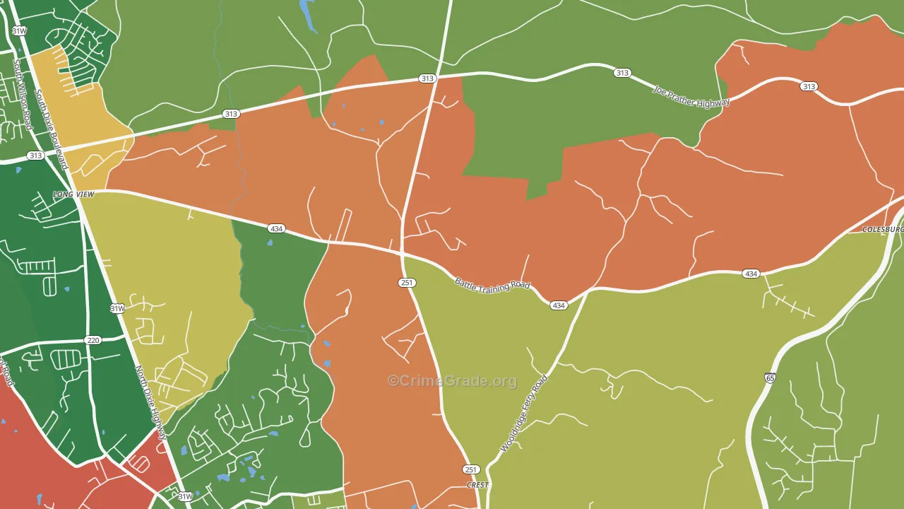 Long View, KY Map of Arson Rates