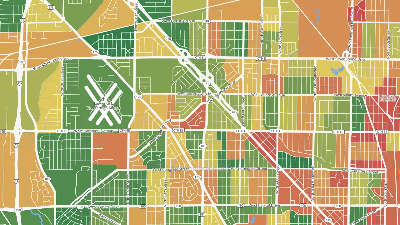 Long View, Milwaukee, WI Map of Arson Rates