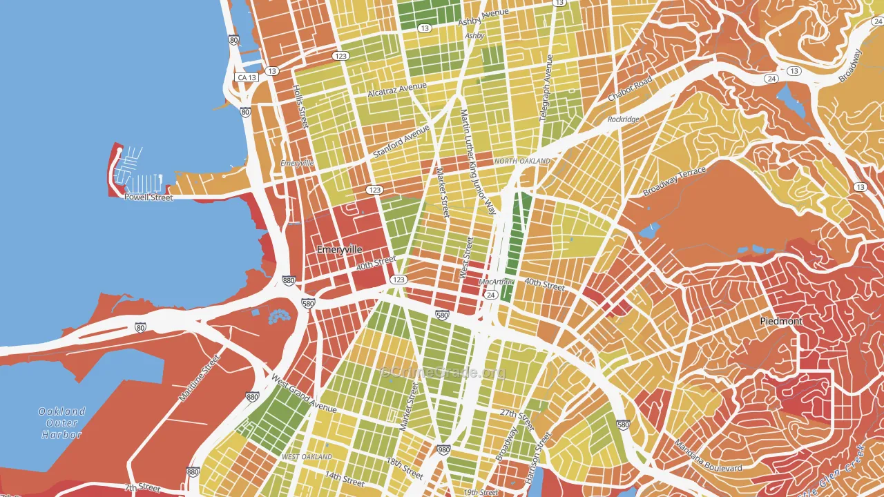 Longfellow, Emeryville, CA Map of Arson Rates