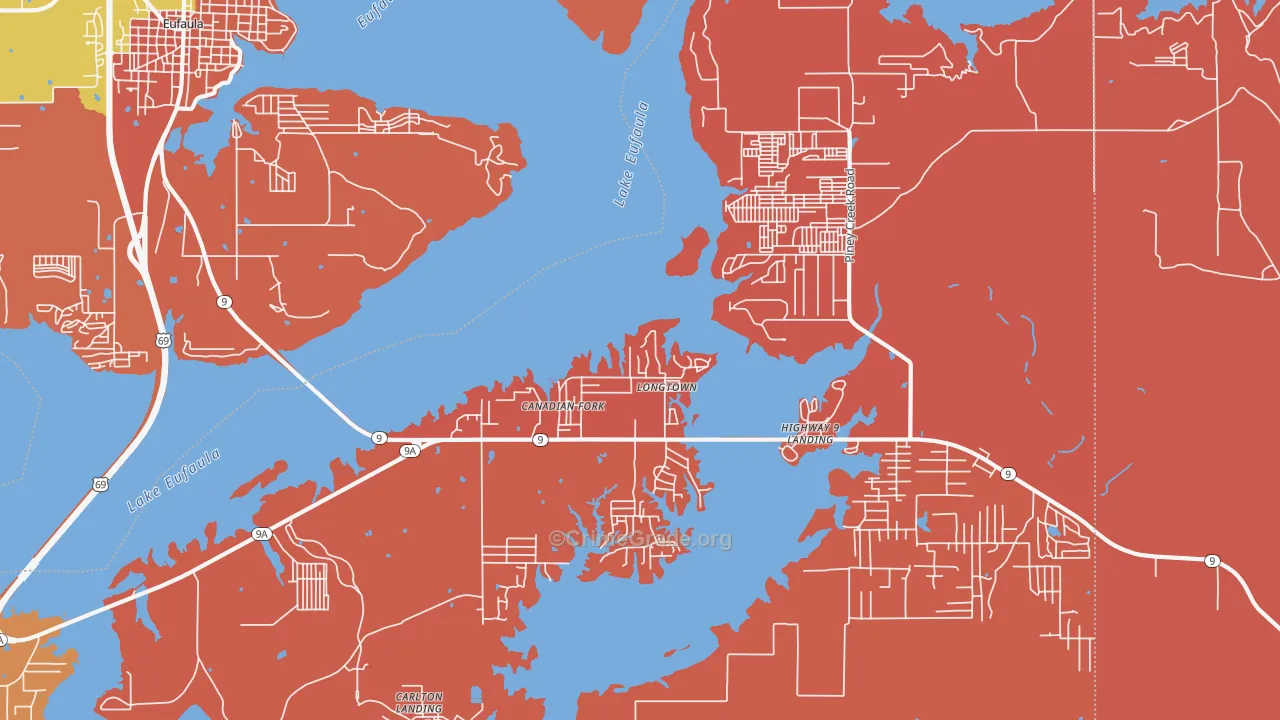 Longtown, OK Map of Arson Rates