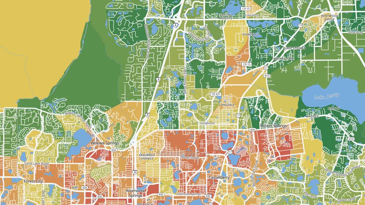Longwood, FL Map of Arson Rates