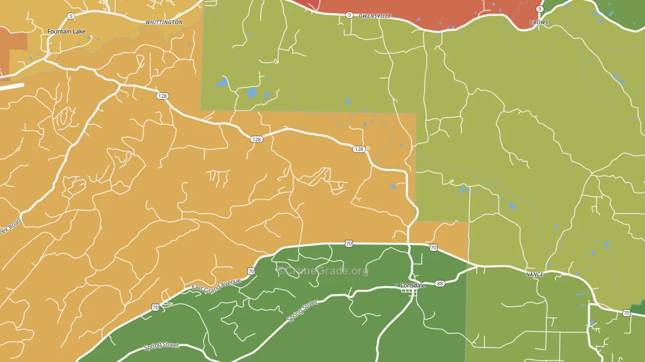 Lonsdale, AR Map of Arson Rates