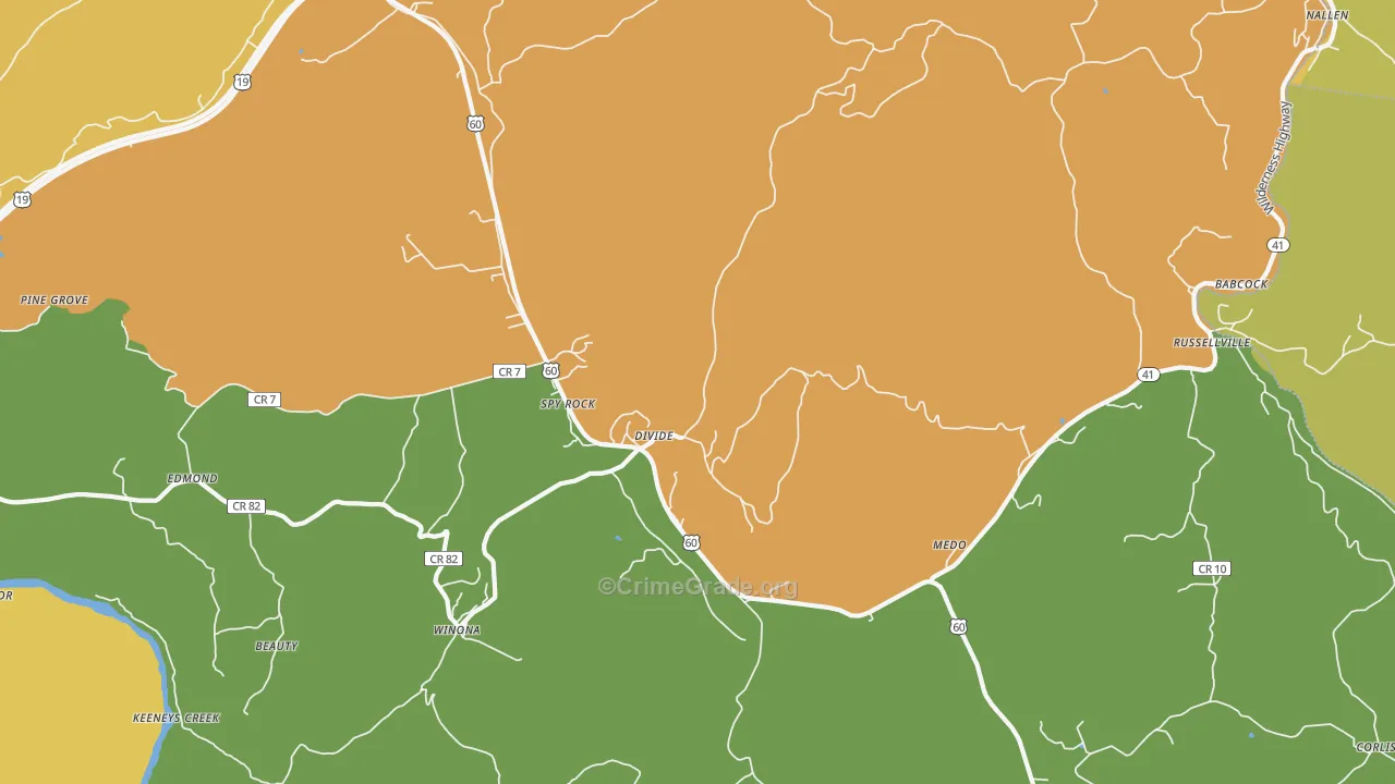 Lookout, WV Map of Arson Rates