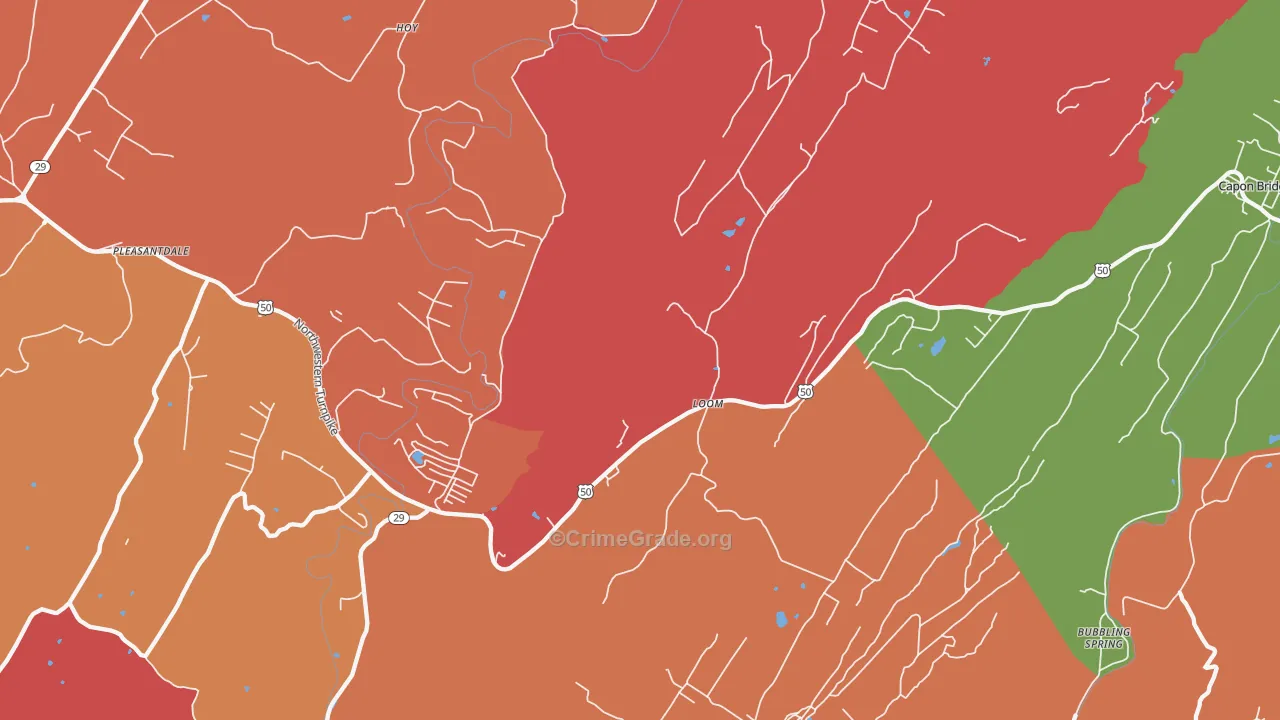 Loom, WV Map of Arson Rates