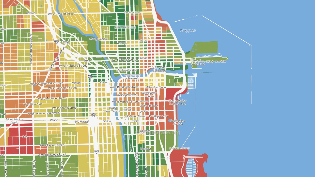Loop, Chicago, IL Map of Arson Rates
