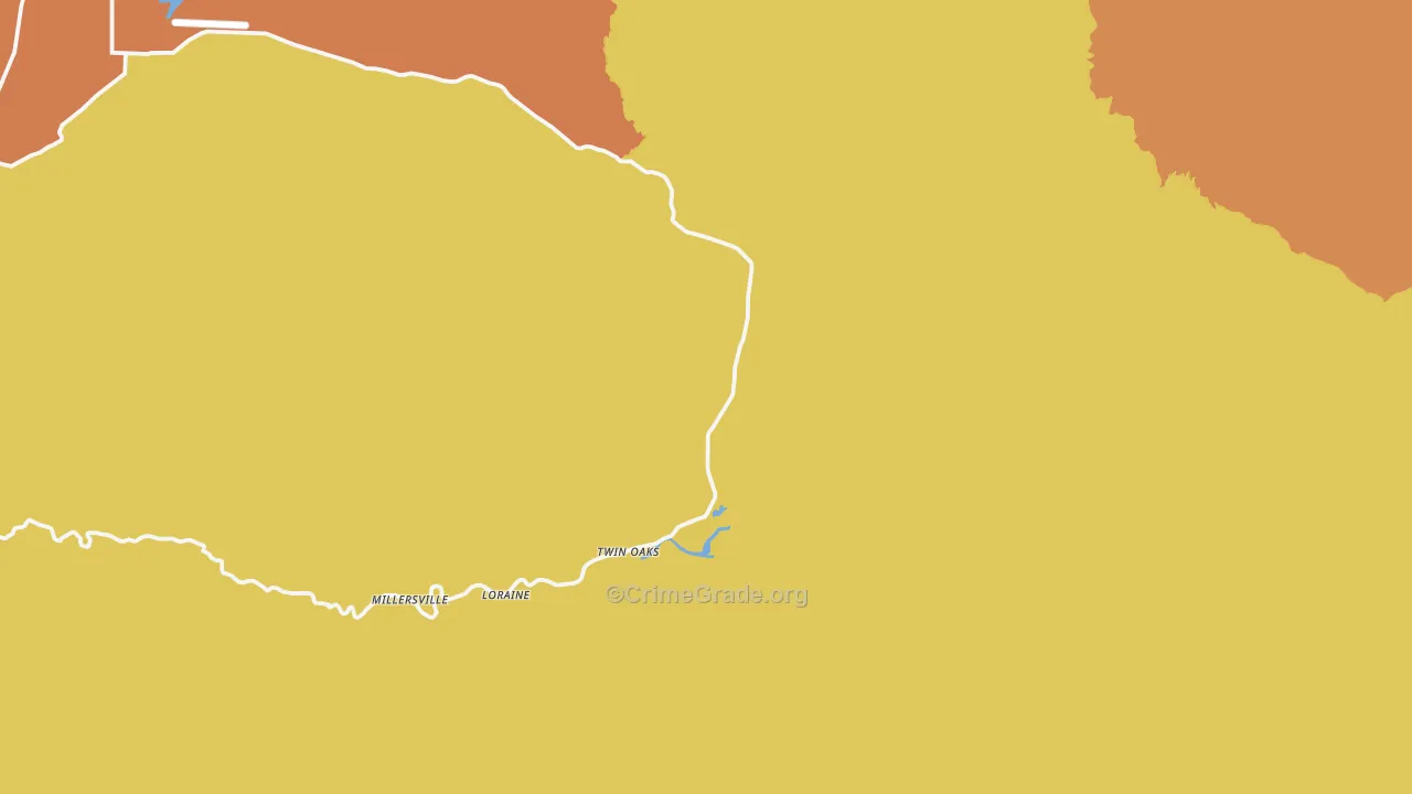 Loraine, CA Map of Arson Rates