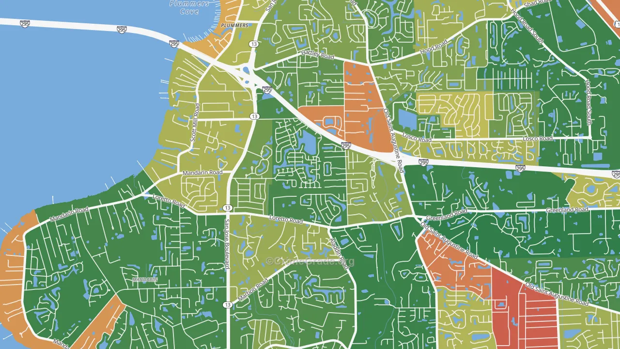 Loretto, Jacksonville, FL Map of Arson Rates