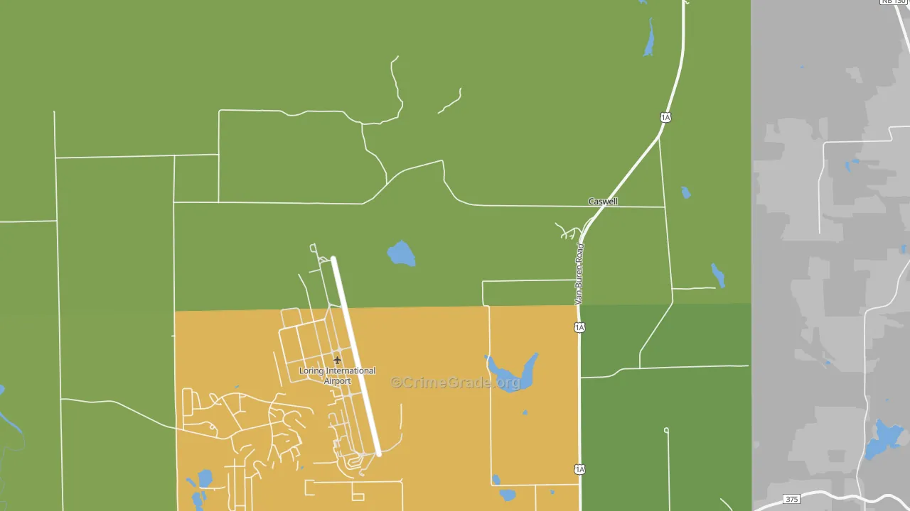 Loring Air Force Base, ME Map of Arson Rates