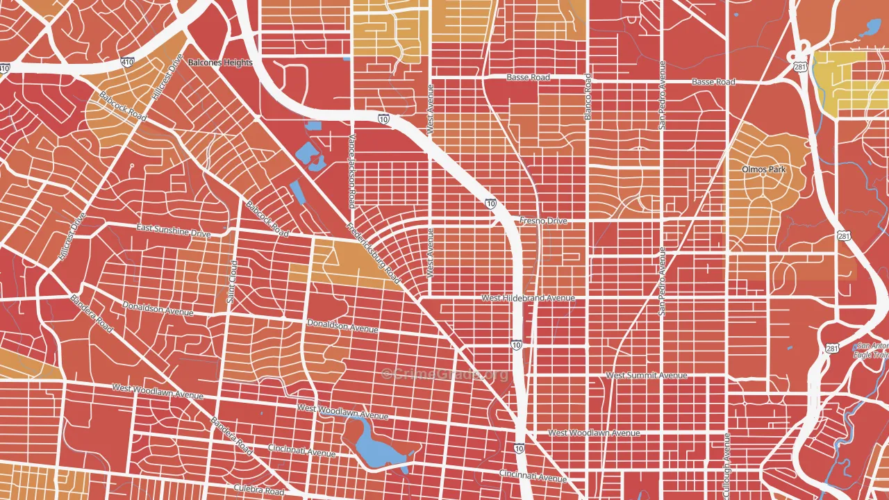Los Angeles Heights-Keystone, San Antonio, TX Map of Arson Rates