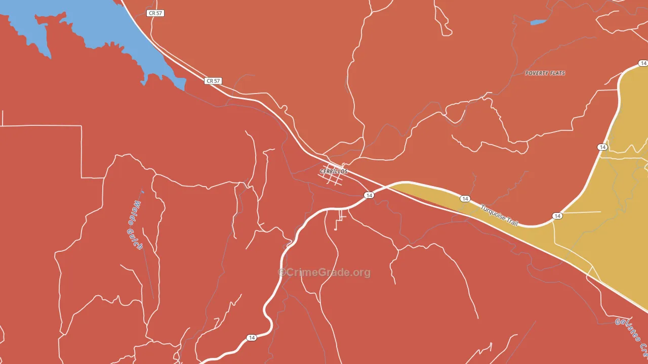 Los Cerrillos, NM Map of Arson Rates
