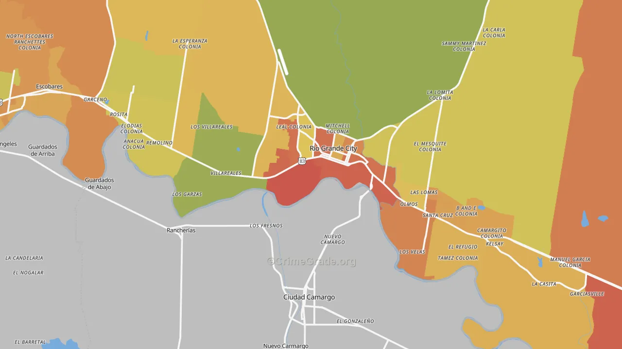 Los Ebanos, TX Map of Arson Rates